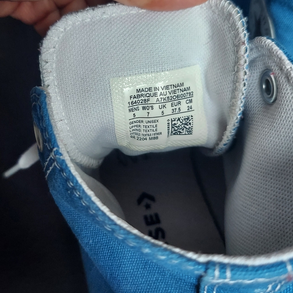 Converse Chuck Taylor All Star Hi Top Blue Womens 7 - Picture 9 of 10